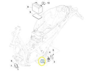 Ρελές Μίζας 12V/150AH Piaggio X Evo 400 Euro 3 2007-2011 ZAPM52101 1D001697R