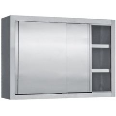 Ποτηριέρα  με Inox συρόμενες πόρτες σε  Διαστάσεις : ---  x 30 x 70 cm