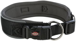 Περιλαίμιο Trixie Premium Έξτρα Φαρδύ Medium/Large, Διαστάσεων: 40-48cm/40mm, Μαύρο/Γκρι με επένδυση από νεοπρένιο