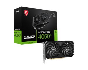 MSI VGA PCI-E NVIDIA GF RTX 4060 Ti VENTUS 2X BLACK 8G OC, 8GB/128BIT, GDDR6, HDMI/3x DISPLAY PORT, DUAL FAN, 2 SLOT FANSINK, 3YW.