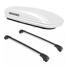 Μπάρες οροφής Turtle Air1 ασημί για Mercedes EQB/ Skoda Karoq σετ με μπαγκαζιέρα Menabo Mania 460 λευκή