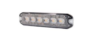 LED Φώτα Οδικής Βοήθειας 12V / 24V Λευκό - Πορτοκαλί Εξωτερικά 6 LED 130mm X 30mm X 7mm FZMAR335