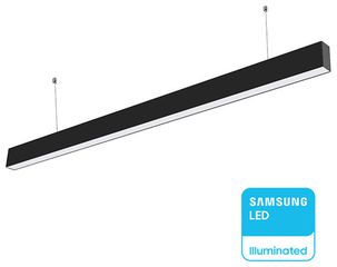 V-TAC Κρεμαστό Γραμμικό Φωτιστικό LED 40W 3270lm 120° IP20 230V Samsung Chip Ψυχρό Λευκό Mαύρο Σώμα 21600
