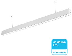 V-TAC Κρεμαστό Γραμμικό Φωτιστικό LED 40W 3300lm 120° IP20 230V Samsung Chip Φυσικό Λευκό Ασημί Σώμα 21375