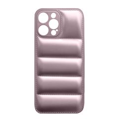 Θήκη για Phone 12 Pro Max -Puffer Jacket Back Cover Δερματίνης Ροζ Χρυσό με προστασία για κάμερα (oem)