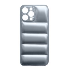 Θήκη για Phone 12 Pro Max -Puffer Jacket Back Cover Δερματίνης Ασημί με προστασία για κάμερα (oem)
