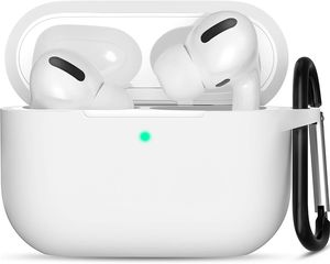 Apple AirPods Pro 2nd Generation (2022)- Protective Silicone Case with Keychain White (oem)