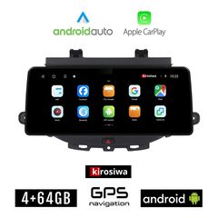 KIROSIWA OPEL ASTRA K (μετά το 2015) Android οθόνη αυτοκίνητου 4GB (+64GB) με GPS WI-FI (ηχοσύστημα αφής 12.3" ιντσών OEM Android Auto Apple Carplay Youtube Playstore MP3 USB Radio Bluetooth Mirr