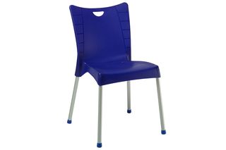 Καρέκλα εξωτερικού χώρου "CRAFTED" από PP-αλουμίνιο σε σκούρο μπλε-γκρι χρώμα 50x55x83