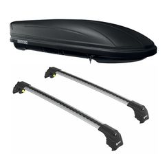 Μπάρες οροφής Turtle Air2 ασημί για Auris Touring Sports (E180) σετ με μπαγκαζιέρα Menabo Marathon 460 Dark μαύρη
