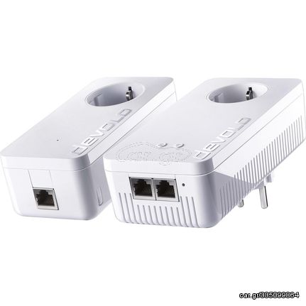 Devolo WLAN Komfort Plus Powerline Διπλού Kit για Ασύρματη Σύνδεση Wi‑Fi 5 με Passthrough Πρίζα και 2 Θύρες Gigabit Ethernet