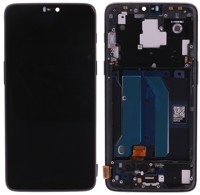 OnePlus (REF-OP601MIDBF) LCD Touchscreen with frame - Midnight Black, (Refurb) for model OnePlus 6