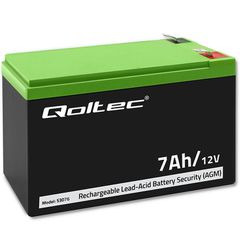 Qoltec 53076 AGM battery | 12V | 7Ah | max. 105A | Security