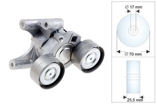 Τροχαλία τεντωτήρα ιμάντα για FORD FIEST 1.3 2001-,FUSION 1.3 2002-,KA 1.3,1.6 2002- (OE: 1340774)