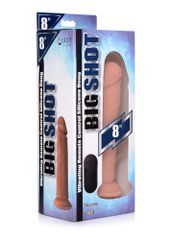 8 Inch Vibrating Remote Control Silicone Dildo - Flesh