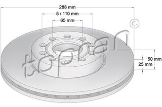 TOPRAN 110 075 - ΔIΣKOΠΛAKEΣ EMΠ.VW SKODA 018-