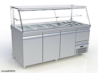 Ψυγείο  Βιτρίνα Ψυχόμενη επιδαπεδια με ανακύκλωση αέρα διαστάσεις ---χ80χ130 