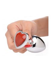 Gemstones Red Jasper Heart Large Anal Plug-thumb-1
