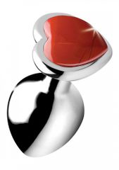Gemstones Red Jasper Heart Medium Anal Plug