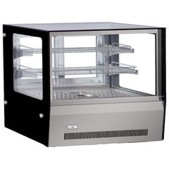 Θερμαινόμενη Βιτρίνα Επιτραπέζια με Διπλά Τζάμια, 3 επίπεδα ,Φωτισμός Led Διαστάσεις ??x53x73 cm