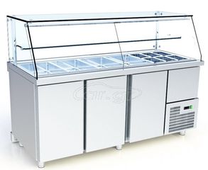  Ψυγεία Βιτρίνα Σάντουιτς-τόστ-Σαλατών με συρταρωτή μηχανή Διαστάσεις 188 x 70 x 125