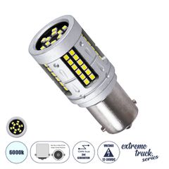 GloboStar® 81275 Λάμπα Αυτοκινήτου & Φορτηγού LED 1156 - BA15S - P21W 3rd Generation Can-Bus Extreme Truck Series 72xSMD3030 7W 1050lm 360° DC 12-36V IP20 Φ2 x Υ5cm Ψυχρό Λευκό 6000K