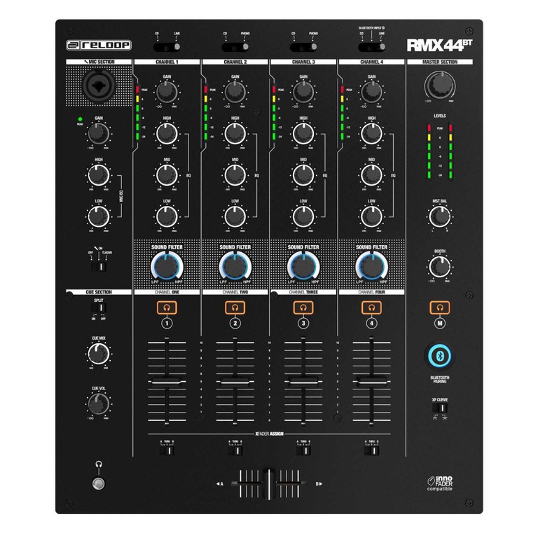 RELOOP RMX-44 BT 4 Channel Bluetooth DJ Mixer - Reloop