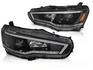 MITSUBISHI LANCER 8 08-16 TUBE LIGHT SEQ BLACK φαναρια εμπρος eautoshop gr