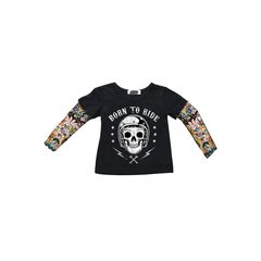 Μπλούζα Παιδική | Born to Ride Kid's Tattoo Sleeve Shirt Black | Μαύρο