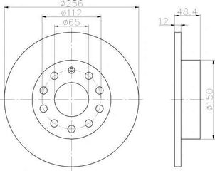 Δισκόπλακα οπίσθια 256x12 (ΚΑΙΝΟΥΡΓΙΑ) ,AUDI ,A3/S3 2004-2007