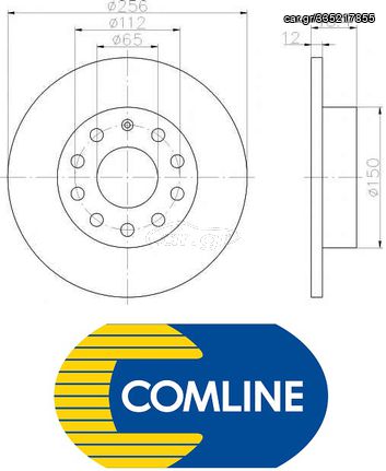 Δισκόπλακα οπίσθια 256x12 (ΚΑΙΝΟΥΡΓΙΑ) ,VW ,TOURAN  2003-2010 