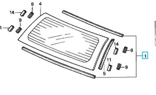 Λάστιχο πίσω παρμπρίζ Honda Civic Aerodeck (04733S1EE00) RUBBER SET, RR. WINDSHIELD