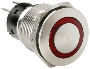 ΔΙΑΚΟΠΤΗΣ ΜΠΟΥΤΟΝ (BUTTON) 12/24V 5Amax 5PIN IP65 ON/OFF ME LED ΚΟΚΚΙΝΟ ΑΝΟΞΕΙΔΩΤΟ ΑΤΣΑΛΙ​ LAMPA - 1 TEM.