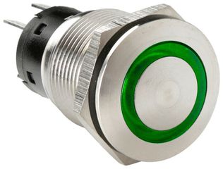 ΔΙΑΚΟΠΤΗΣ ΜΠΟΥΤΟΝ (BUTTON) 12/24V 5Amax 5PIN IP65 ON/OFF ME LED ΠΡΑΣΙΝΟ ΑΝΟΞΕΙΔΩΤΟ ΑΤΣΑΛΙ LAMPA - 1 TEM.