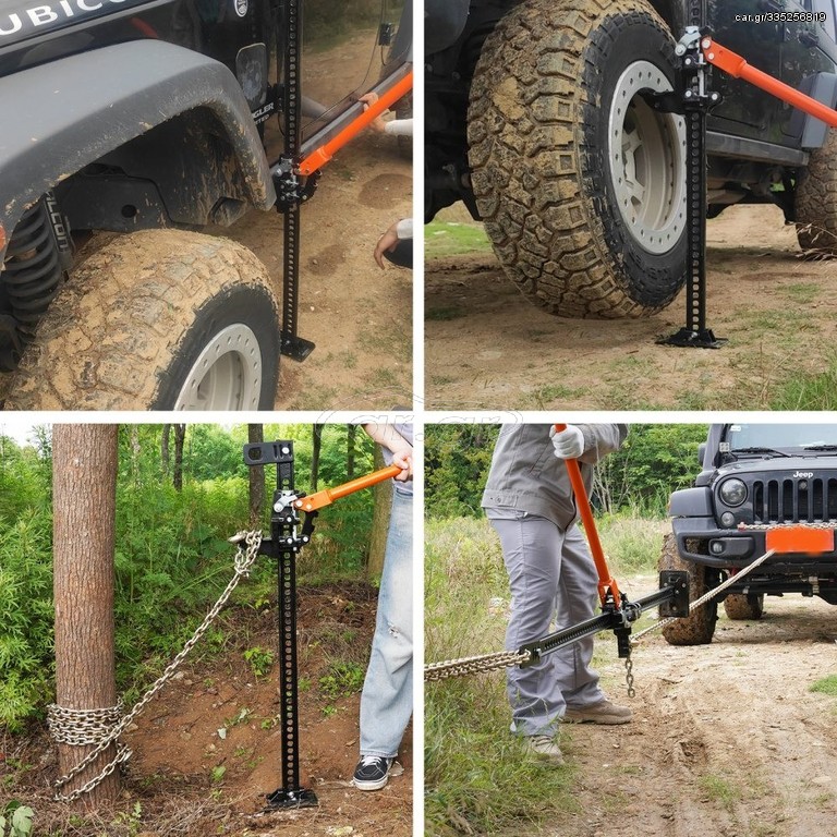 High Lift Farm Jack, 123cm Utility Farm Jack, 3200kg Capacity Ratcheting Off Road Utility