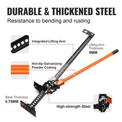 High Lift Farm Jack, 123cm Utility Farm Jack, 3200kg Capacity Ratcheting Off Road Utility-thumb-3