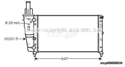 ΨΥΓΕΙΟ ΝΕΡΟΥ LANCIA Y 1996-2003 (578X322X23) FT2140 46407450 46465021 71736187 7774531 DRM09096 0104.3004 CR354000S 61858 58072 732705