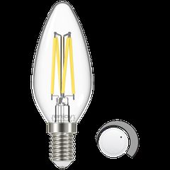 Λάμπα led Filament clear B35 E14 4W 230V 3000k θερμό φως 470lm δέσμης 320° ντιμαριζόμενη