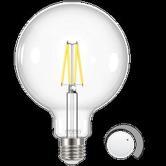 Λάμπα led Filament clear G125 E27 7.8W 230V 3000k θερμό φως 806lm δέσμης 320° ντιμαριζόμενη