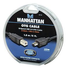 Teesa 391139 Manhattan καλώδιο Mini-USB A σε USB B OTG M/M 1.8m