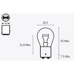 Σετ Λαμπες Στοπ S25 12V 21/5W - X10 | Tecnium