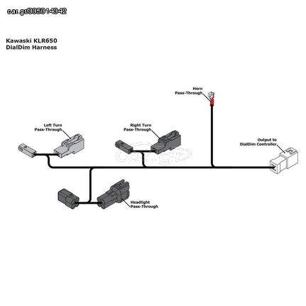 Denali Plug & Play Dialdim Wiring Adapter - Kawasaki Klr 650