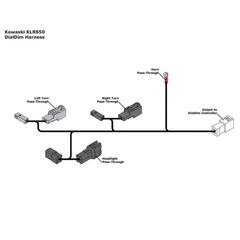 Denali Plug & Play Dialdim Wiring Adapter - Kawasaki Klr 650
