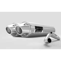 Hmf Dual Performance Series Silencer - Brushed Stainless Steel/ Euro Polaris Rzr