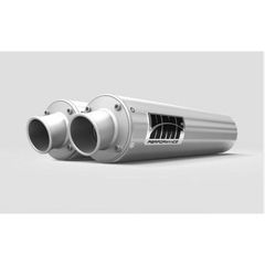 Hmf Dual Performance Series Silencer - Brushed Stainless Steel/ Turn Down Polaris Rzr