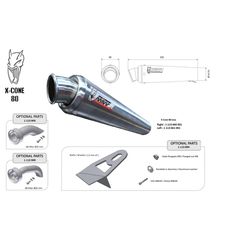 Τελικο Εξατμισης Universal Αριστερο X-Cone 80 S.steel | Mivv