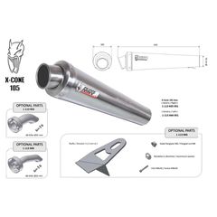 Τελικο Εξατμισης Universal Αριστερο X-Cone 105 S.steel | Mivv