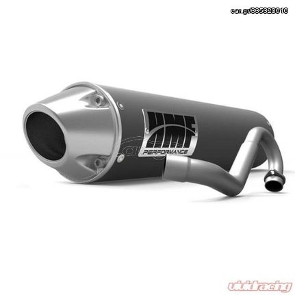 Hmf Dual Performance Series Full Exhaust System - Gun Metal/ Euro Steel Polaris Rzr