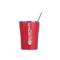 Estia Coffee Mug 00-13264 Olympiacos B.C. Ποτήρι Θερμός με Καλαμάκι Κόκκινο 350ml*