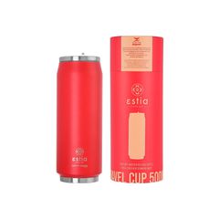 Estia 01-9854 Scarlet Red Travel Cup Save The Aegean Ποτήρι Θερμός με Καλαμάκι 500ml*